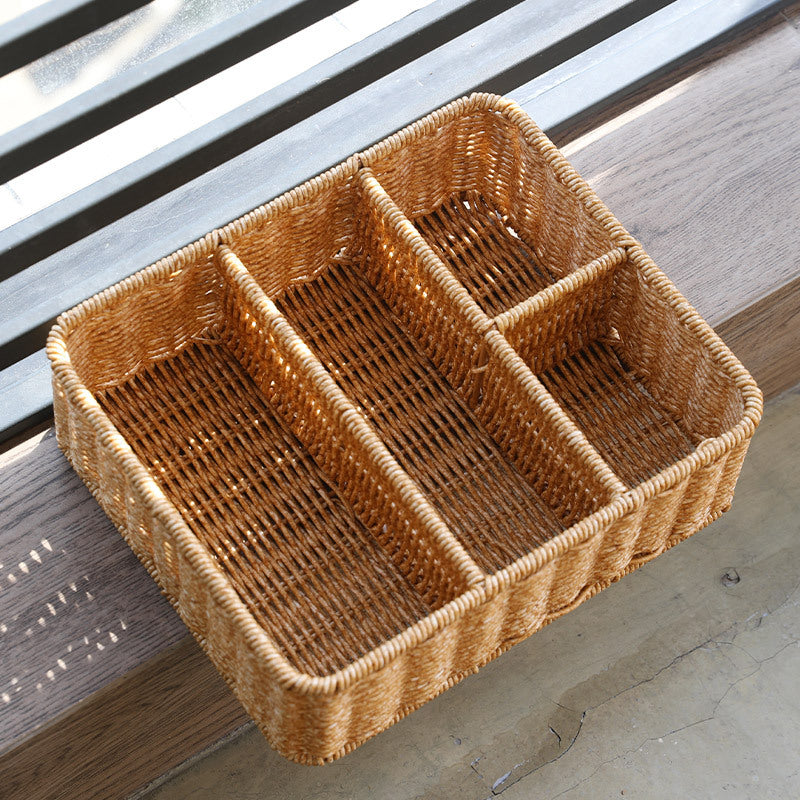 Divided Woven Storage Tray Bowlift