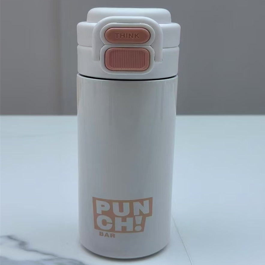 Women's modern insulating drinking bottle with innovative closure system Bowlift