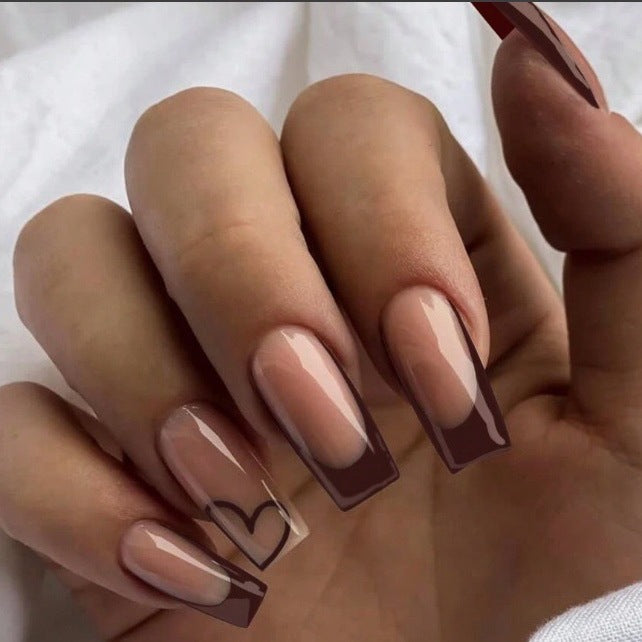 Glamorous artificial nails with elegant tips and heart design Bowlift