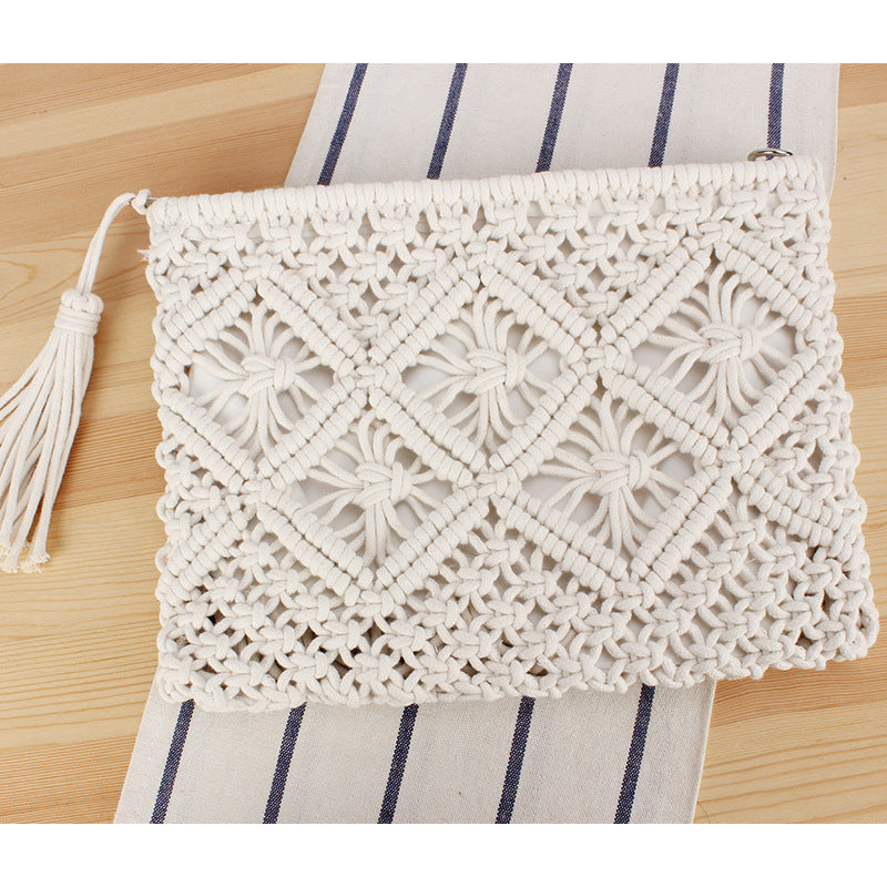 Macrame Clutch with Filigree Design Bowlift
