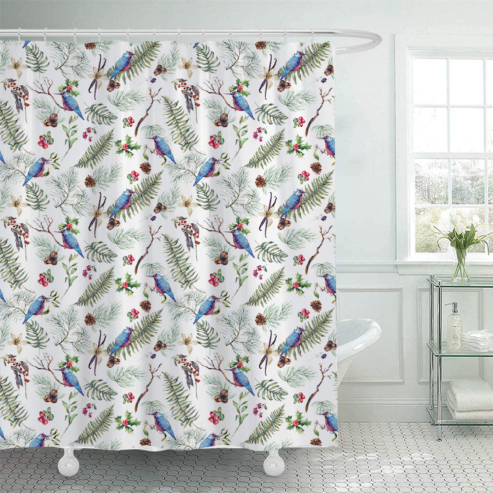 Artistic Nature-Themed Shower Curtain Bowlift