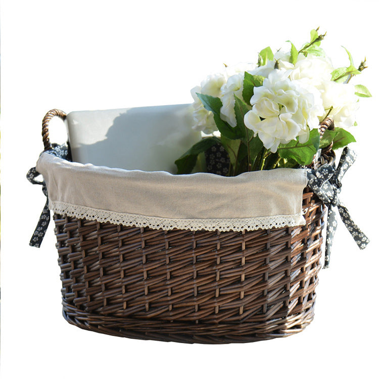 Decorative Wicker Storage Basket Bowlift