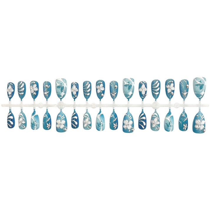 Artistic Floral-Patterned Press-On Nail Set Bowlift