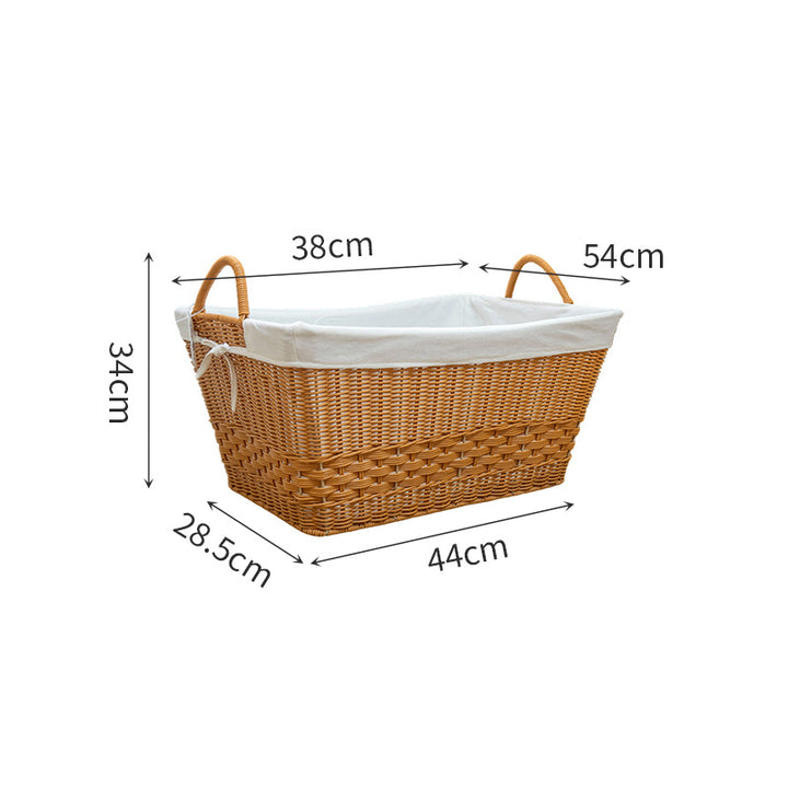Braided storage basket with removable inner lining