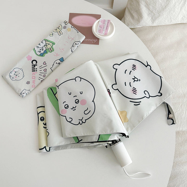 Women's Foldable Umbrella with Cute Cartoon Designs Bowlift