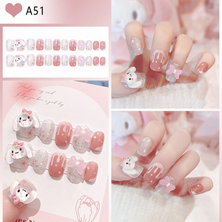 Decorative Floral Press-On Nail Tips Bowlift