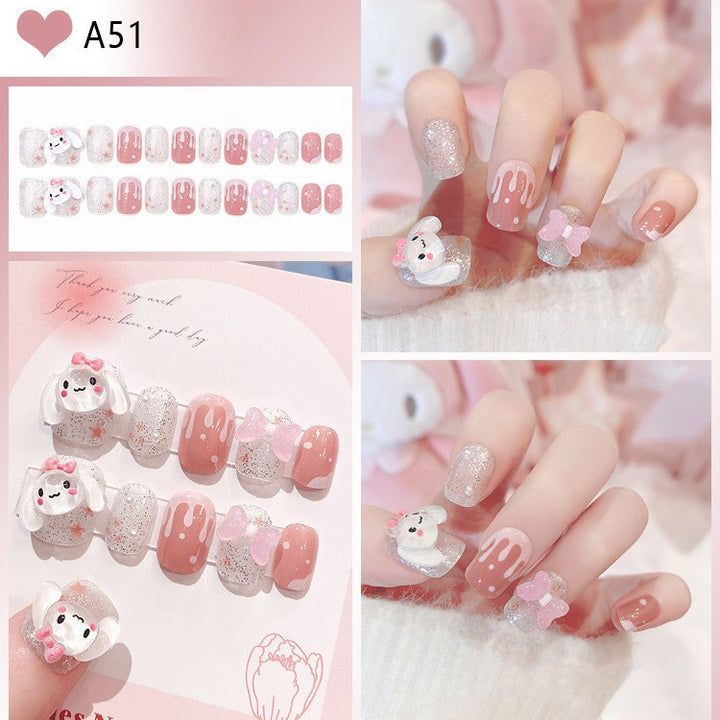 Decorative Floral Press-On Nail Tips Bowlift