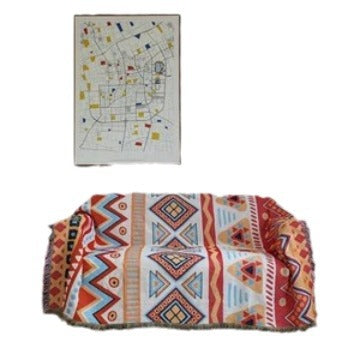 Artistic Geometric Patterned Throw Blanket
