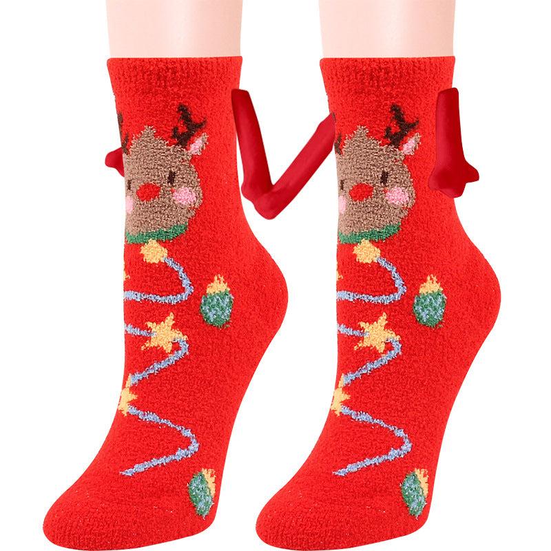 BowLift | Christmas Supplies Coral Fleece Tube Socks Warm Slipper Bed Socks Winter Soft Warm Slipper