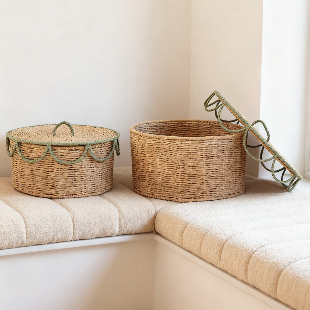 Handcrafted Vintage-Style Storage Basket Bowlift