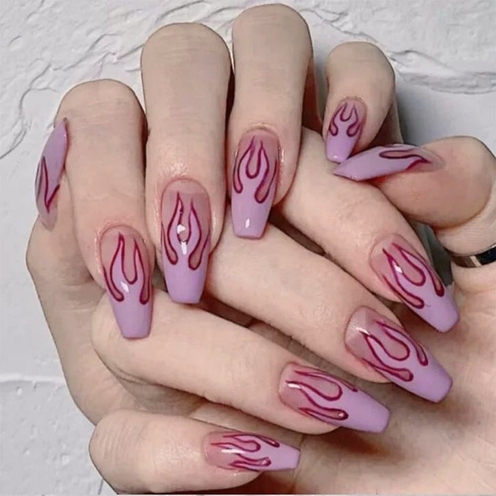 Flame design artificial nails Bowlift