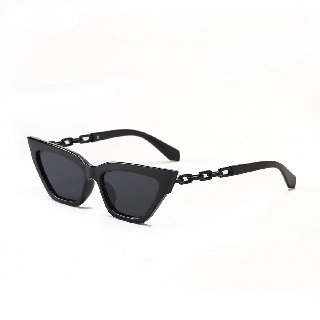 Women's Cat-Eye Sunglasses with Luxurious Chain Frame Bowlift