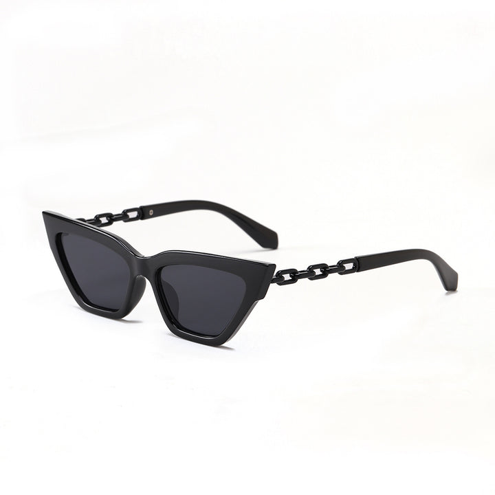 Women's Cat-Eye Sunglasses with Luxurious Chain Frame Bowlift