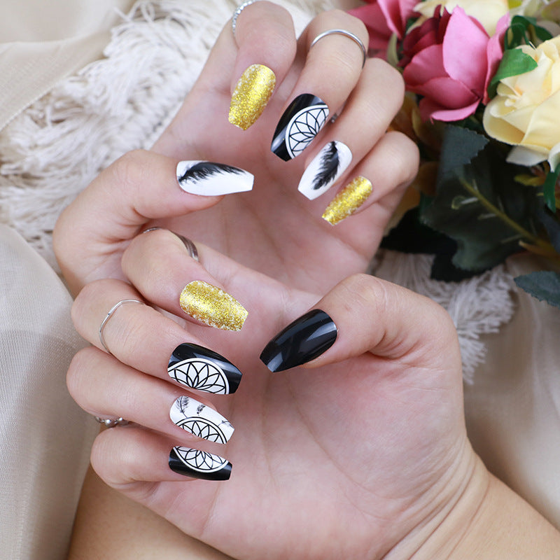 Artistic Graphic Press-On Nail Set Bowlift