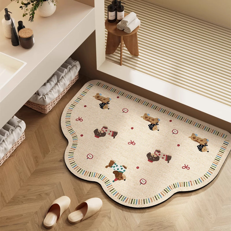 Playful Cartoon Character Bath Mat