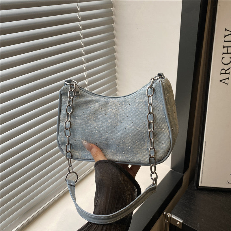 Vintage-Inspired Denim Hobo Bag Bowlift