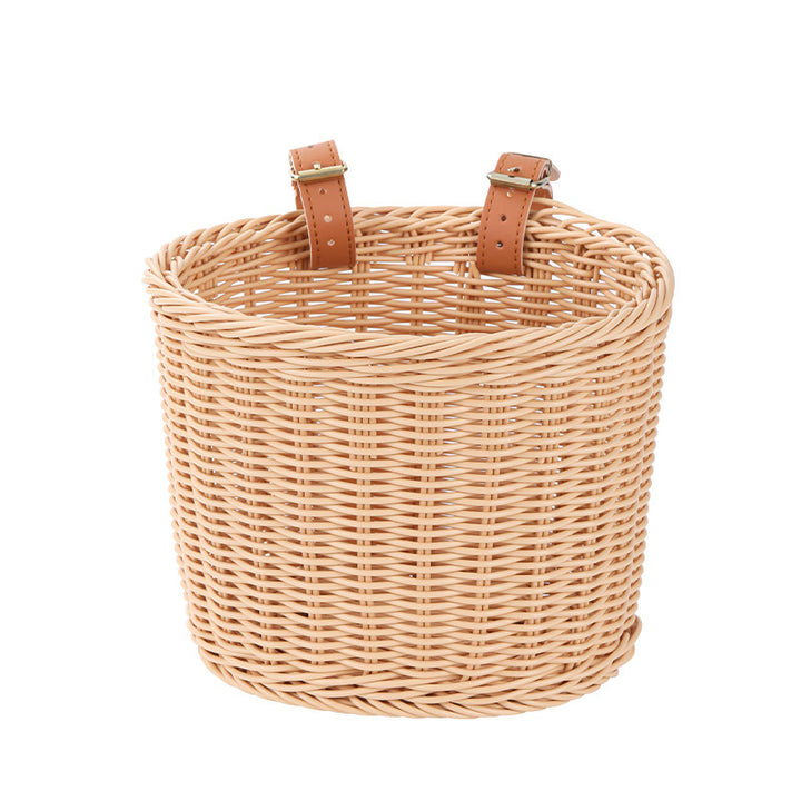 Women High-quality woven basket with luxurious leather handles Bowlift