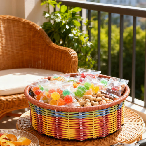 Decorative Round Storage Basket Bowlift