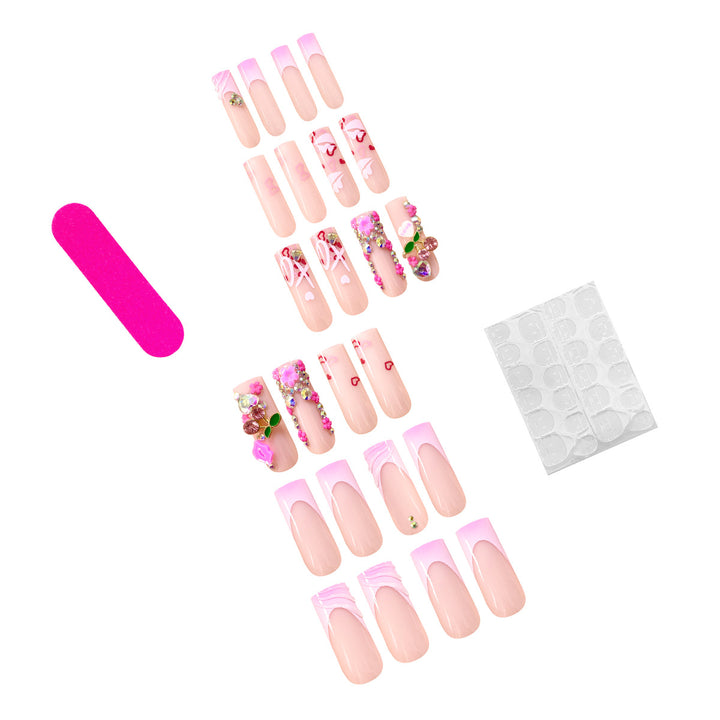 Artistic 3D nail art with glitter details Bowlift