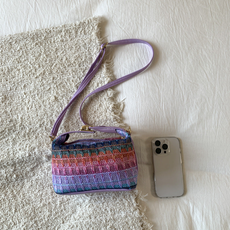 Textured Handwoven Mini Crossbody Bag Bowlift