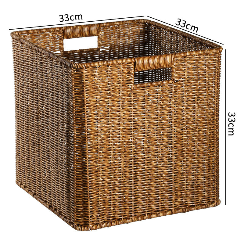 Handwoven Rustic Storage Cube Bowlift