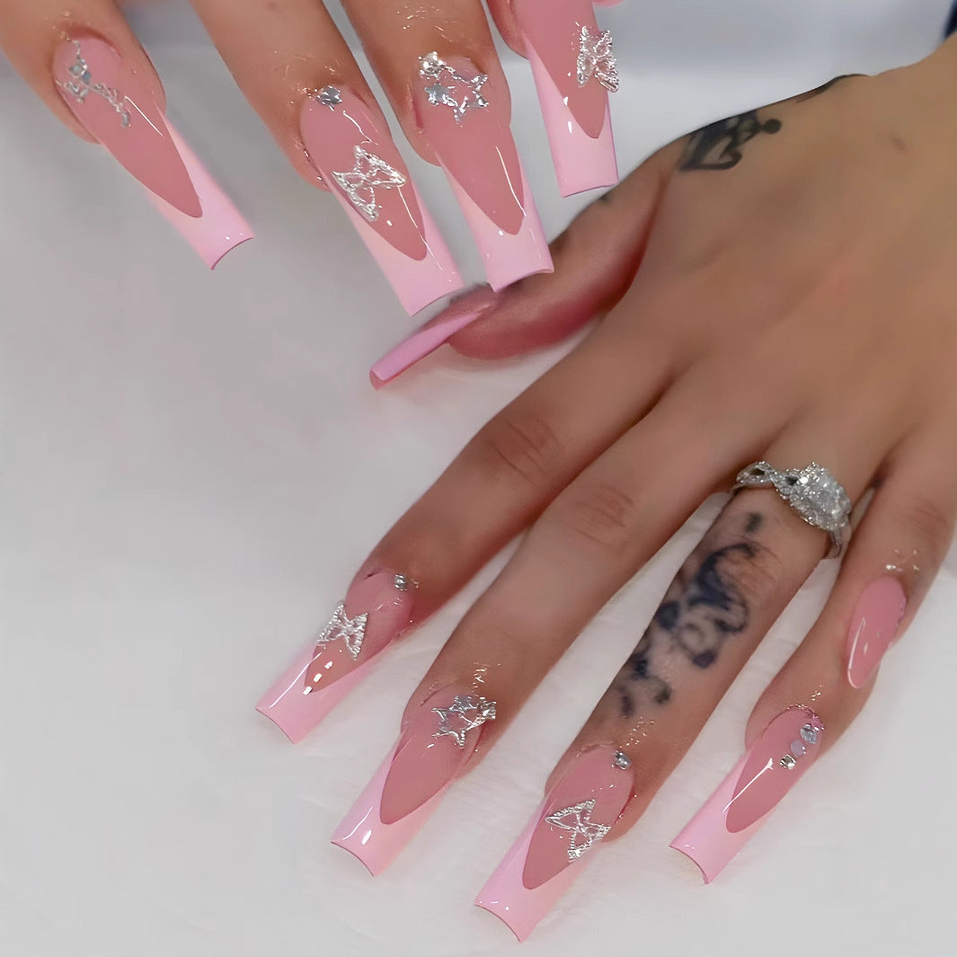 Glamorous Long Square Nail Art Set Bowlift