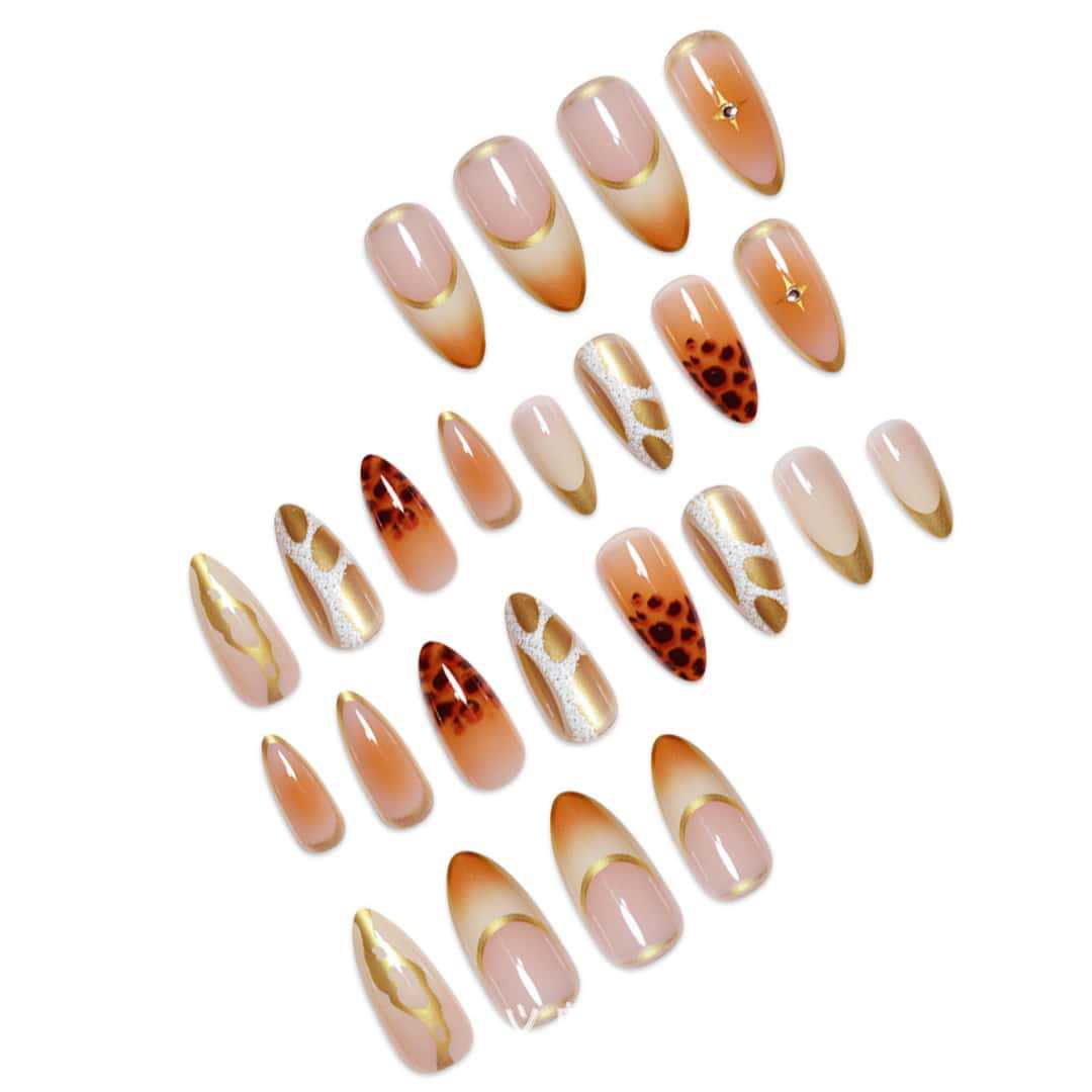 Premium Stiletto Nail Extensions with Artistic Design Bowlift