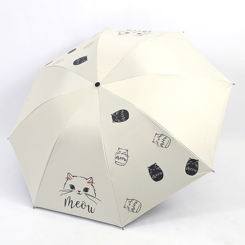 Ladies umbrella with playful cat design Bowlift