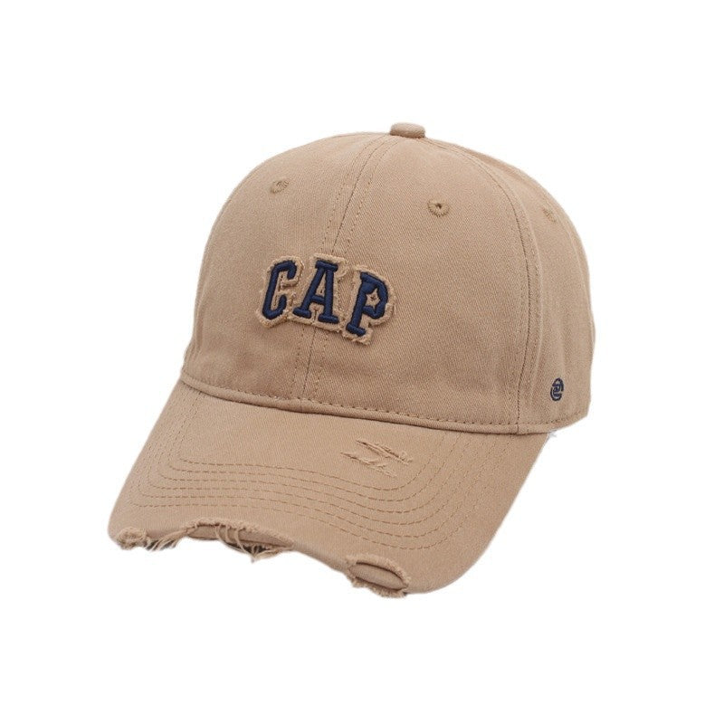 Women's Distressed Cotton Baseball Cap Bowlift