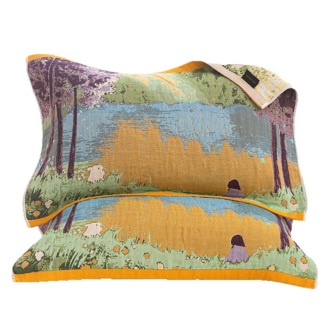 Ladies cushion cover with artistic landscape motif Bowlift