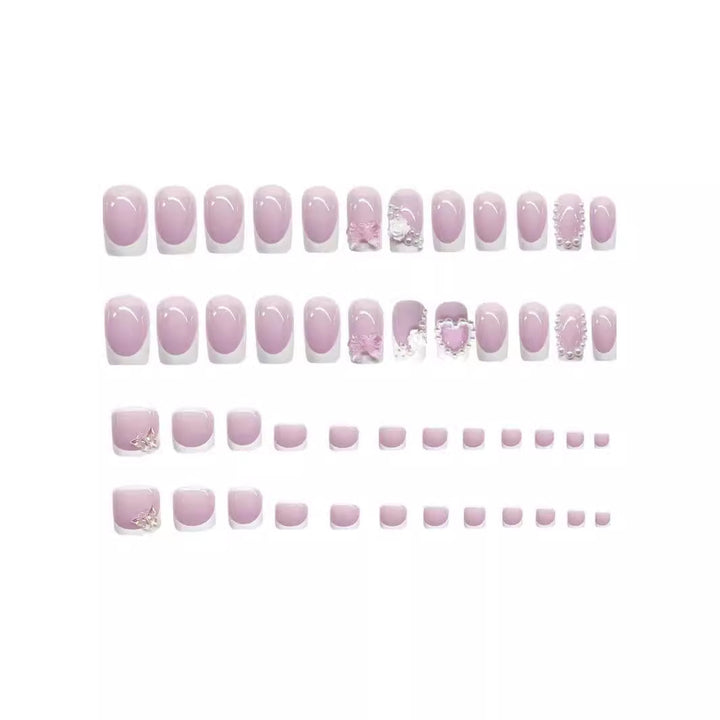 Elegant Decorative Press-On Nail Art Set Bowlift