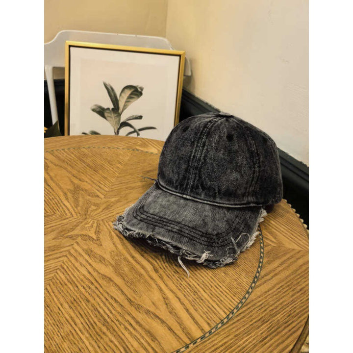 Men's Distressed Denim Baseball Cap Bowlift 1784270742