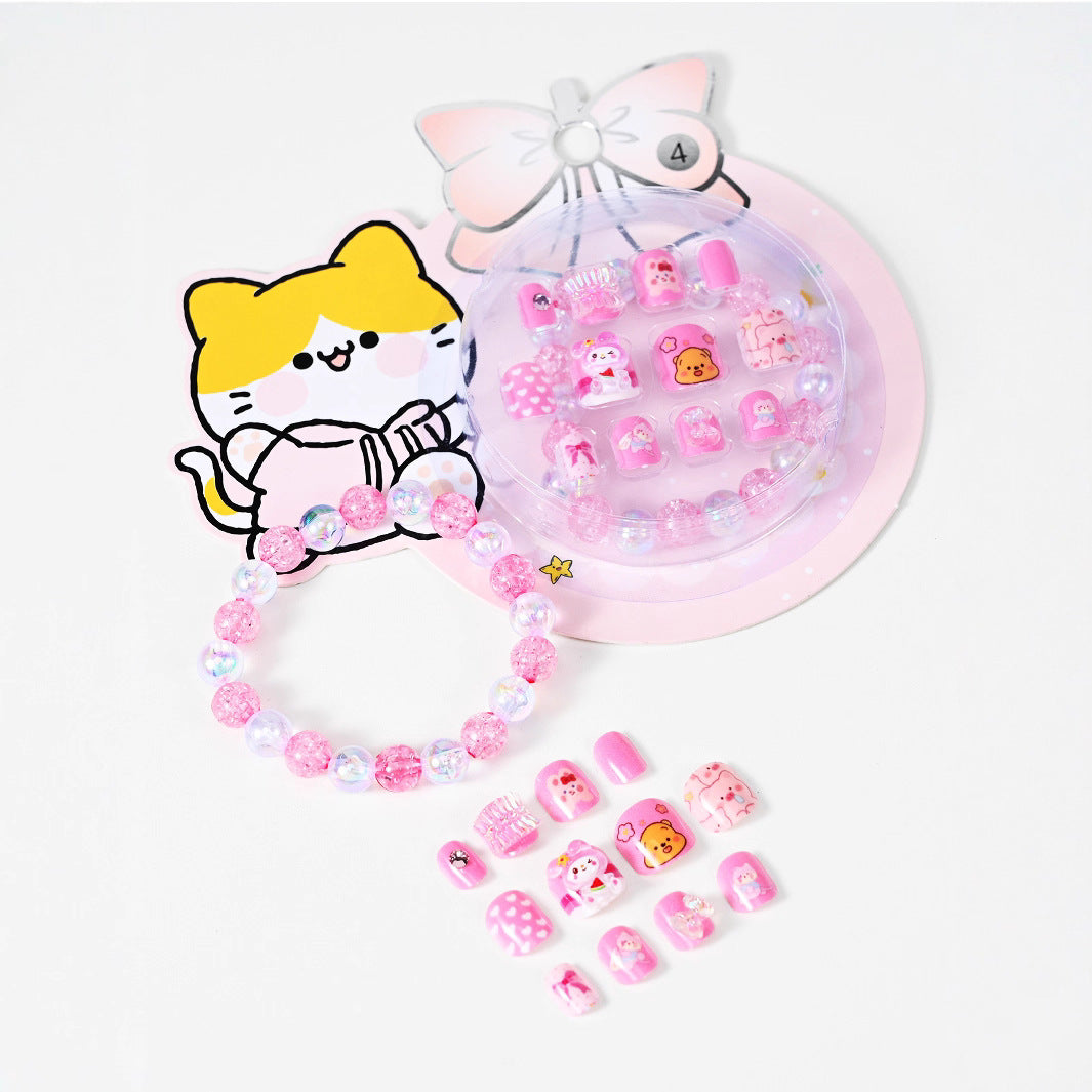 Cute Cartoon-Themed Press-On Nail Set Bowlift