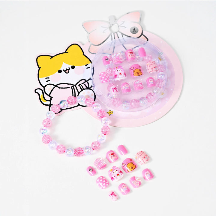 Cute Cartoon-Themed Press-On Nail Set Bowlift