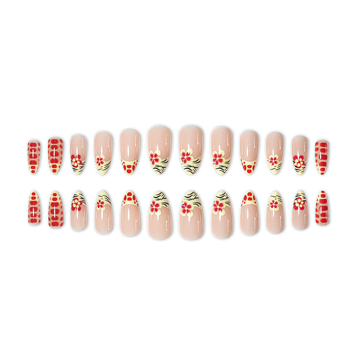 Artistic Floral Design Press-On Nail Extensions Bowlift