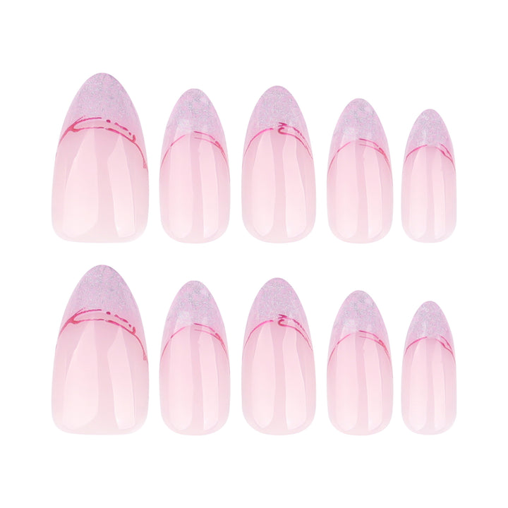 Artful Stiletto Nails with Glitter and Ombre Design Bowlift