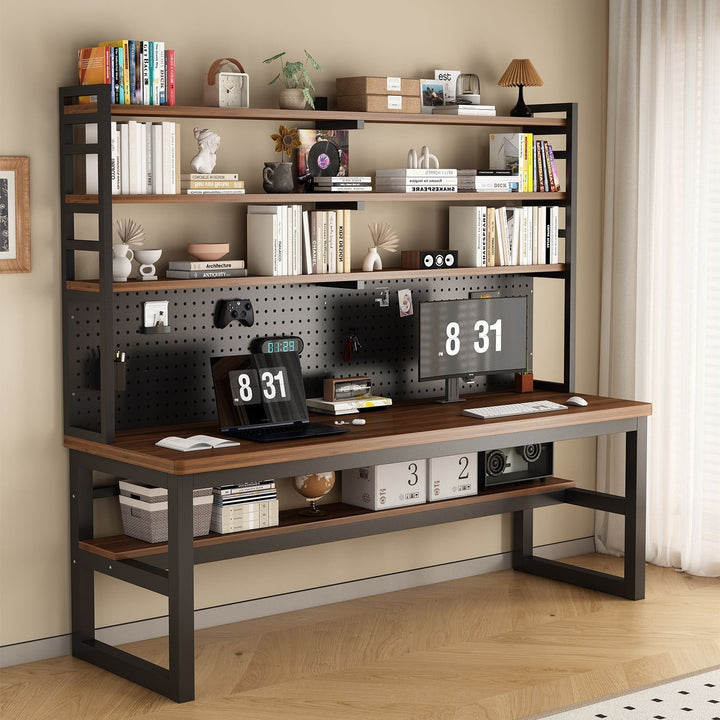 Multifunctional workspace with shelf Bowlift