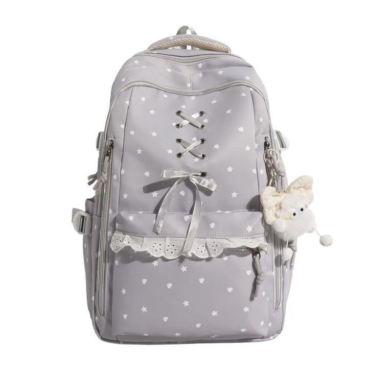 Backpack with Playful Star Motif and Elegant Details Bowlift