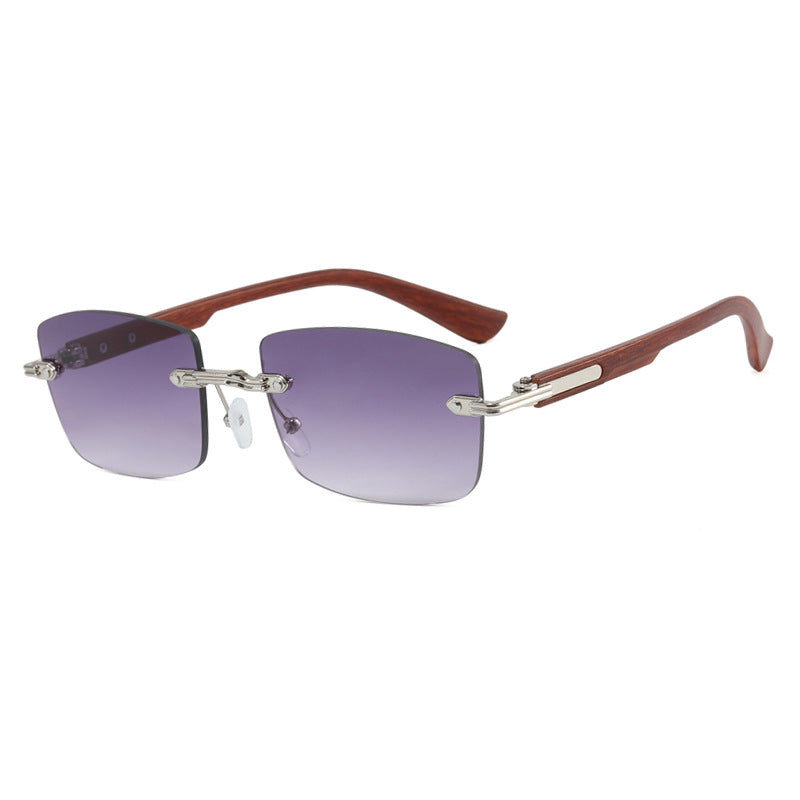 Women square sunglasses with wooden frame and gradient lenses Bowlift