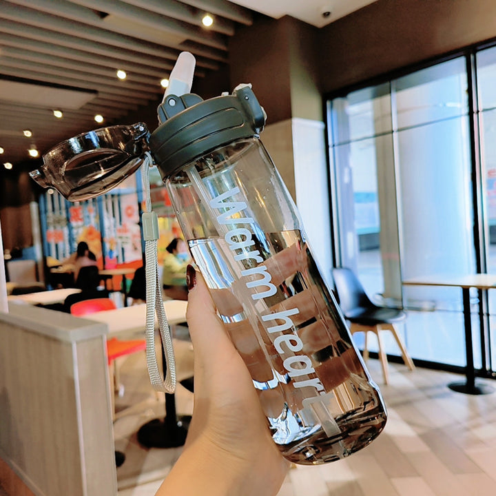 Women Transparent Water Bottle with Ergonomic Lid Bowlift