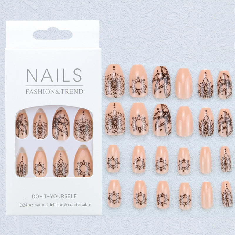 Artistic Graphic Press-On Nail Set Bowlift
