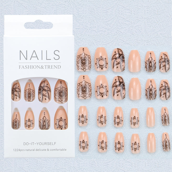 Artistic Graphic Press-On Nail Set Bowlift