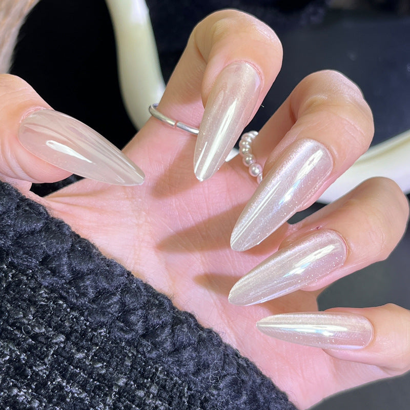 Glamorous Press-On Nail Set with Decorative Gemstone Accents Bowlift