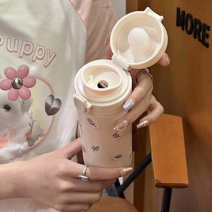 Ladies Insulated Bottle with Cute Floral Pattern Bowlift