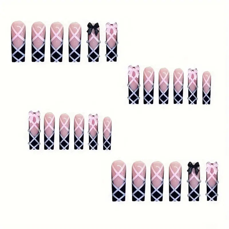 Artistic Bow-Embellished Press-On Nails Bowlift