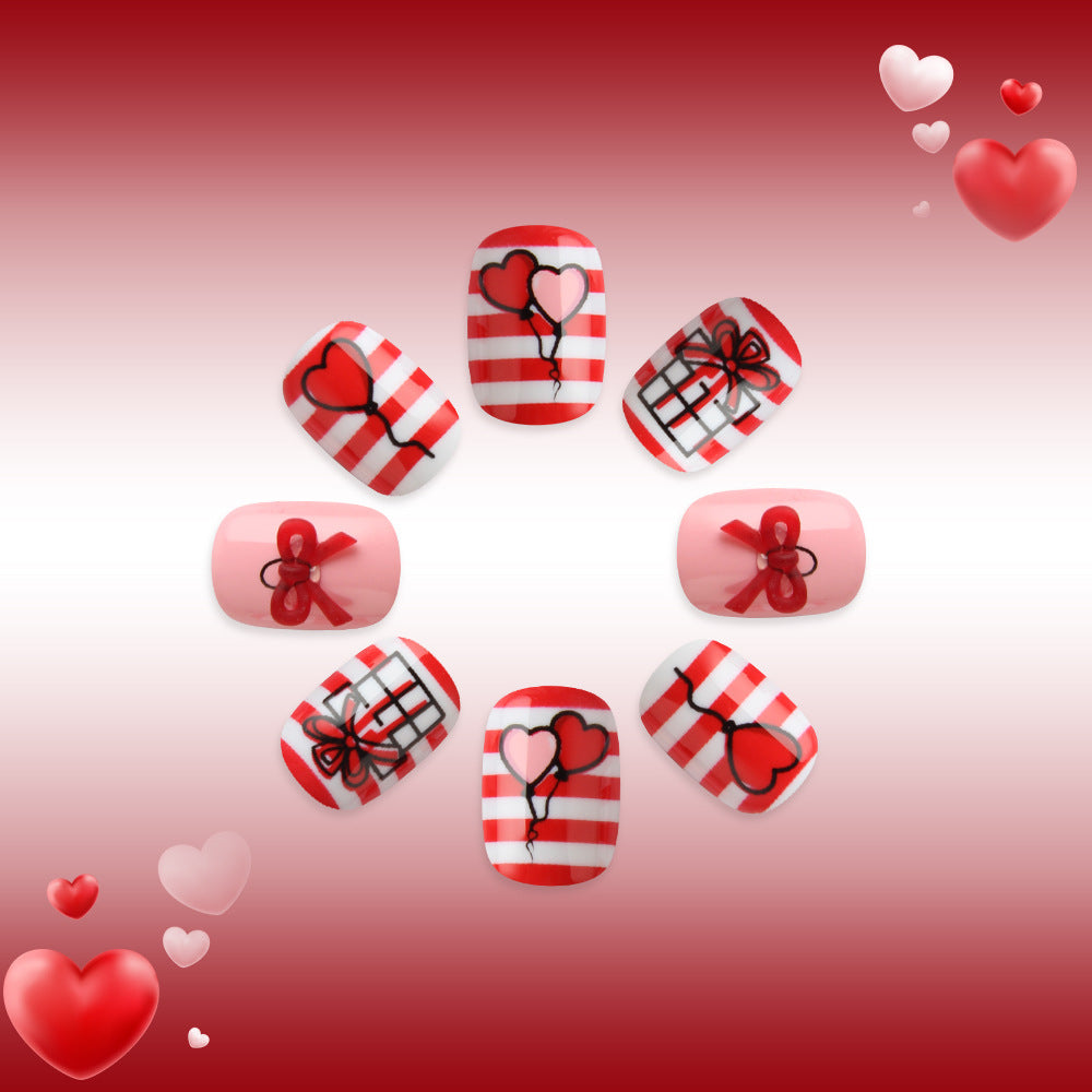 Festive Heart and Balloon Nail Art Set Bowlift