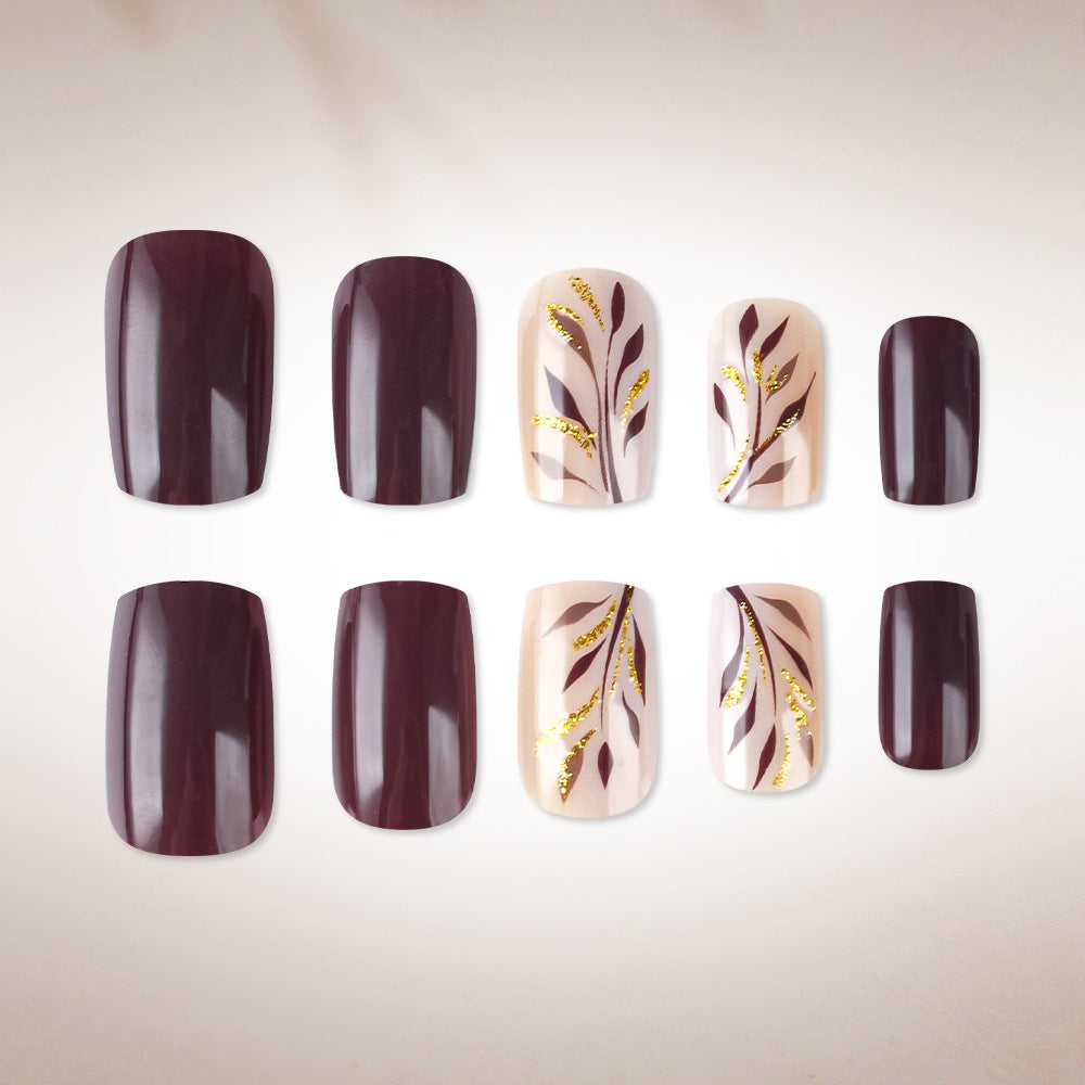 Elegant Botanical Nail Art Press-On Set Bowlift