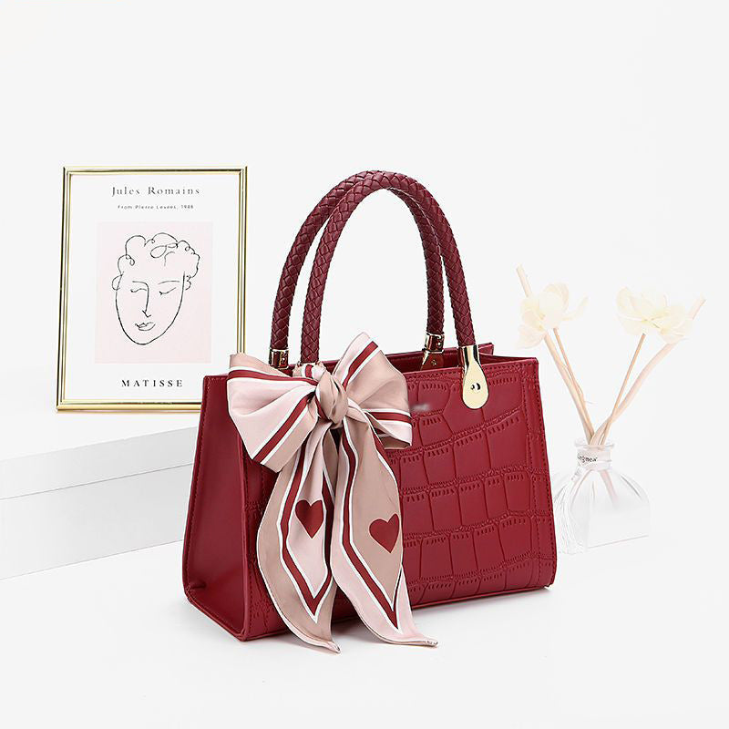 Structured Crocodile-Embossed Handbag Bowlift