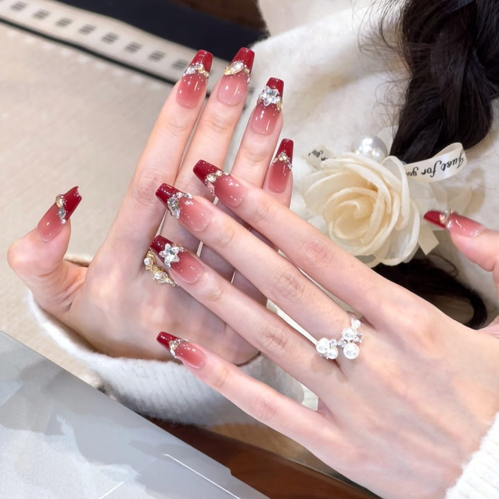 Acrylic Square Press-On Nail Set Bowlift