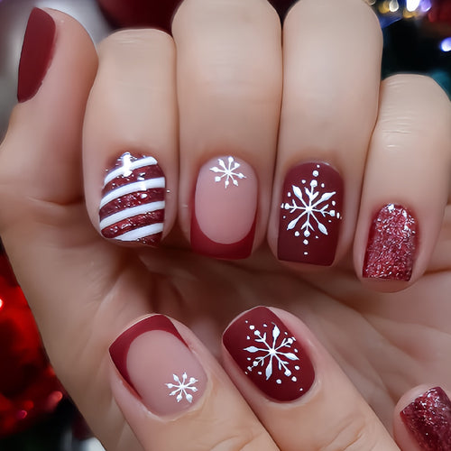 Festive Holiday-Themed Nail Art Set Bowlift